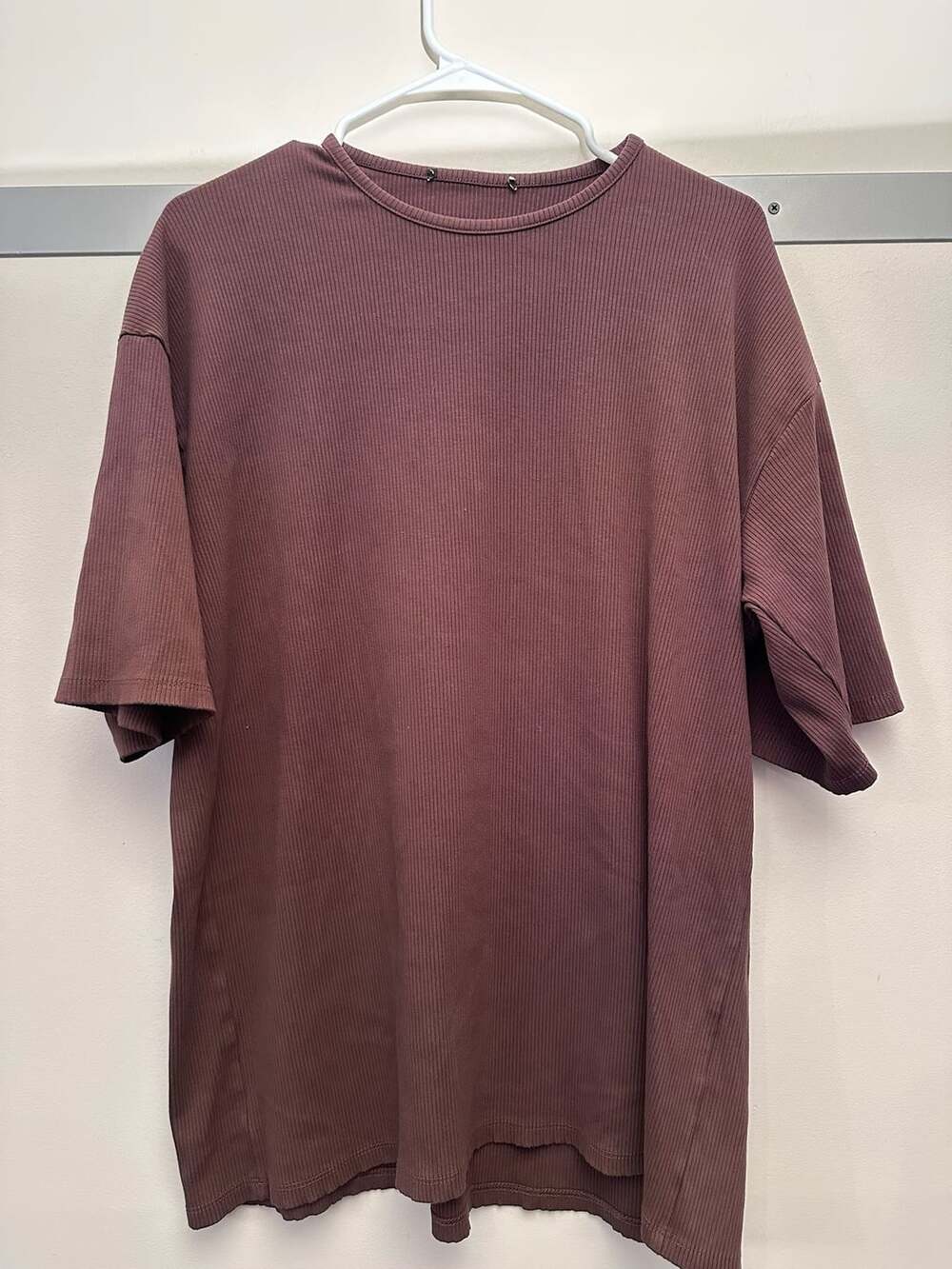 Toit Volant Ribbed Boxy Tee Size M/L Brown T-Shirt